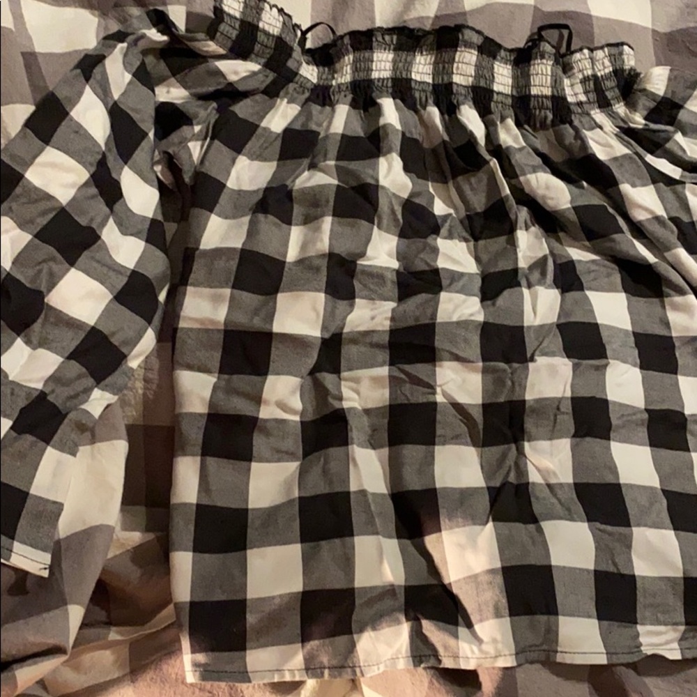 Mixed Threads Off The Shoulder Shirt